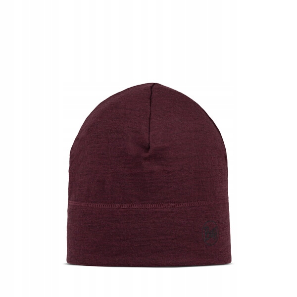 Buff czapka z wełny merino lightweight garnet bordo