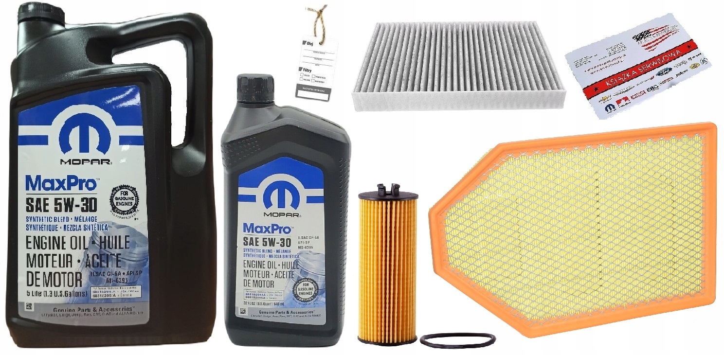 MOPAR 5W30 6L + FILTRY DODGE CHARGER 3,6 2011-2012