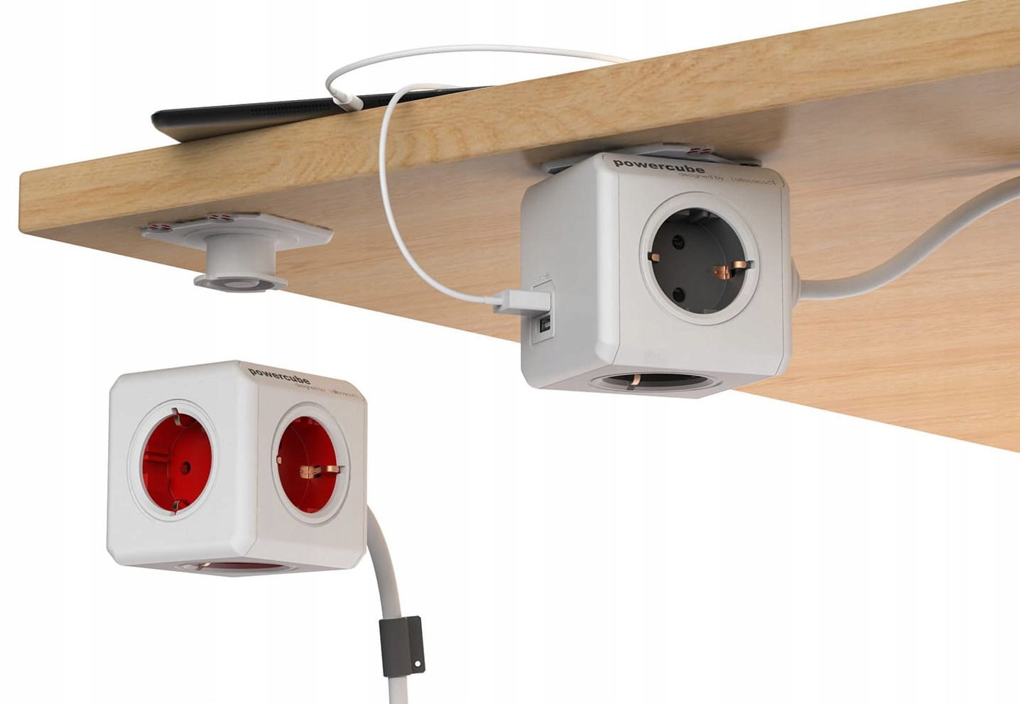 PowerCube Extended szary przew. 1.5m, 5 gniazd, DesignNest (allocacoc) Kod producenta PowerCube Extended 1,5M GREY