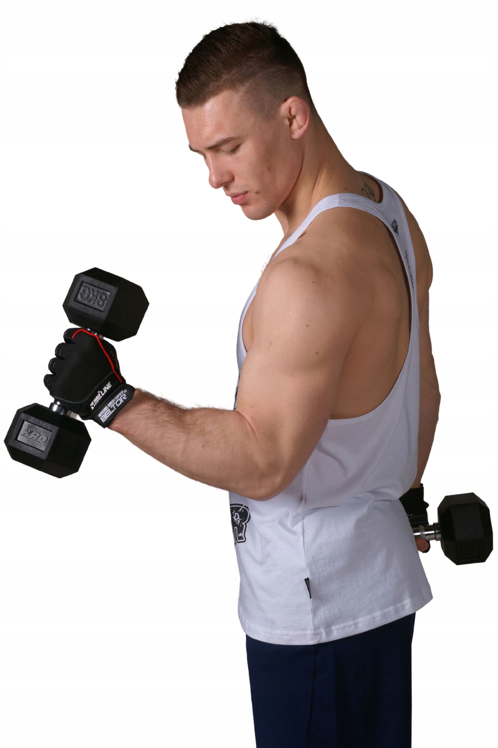 BELTOR SKÓRZANE RĘKAWICZKI TRENINGOWE NA SIŁOWNIE CZARNO-CZERWONE S EAN (GTIN) 5901619329924