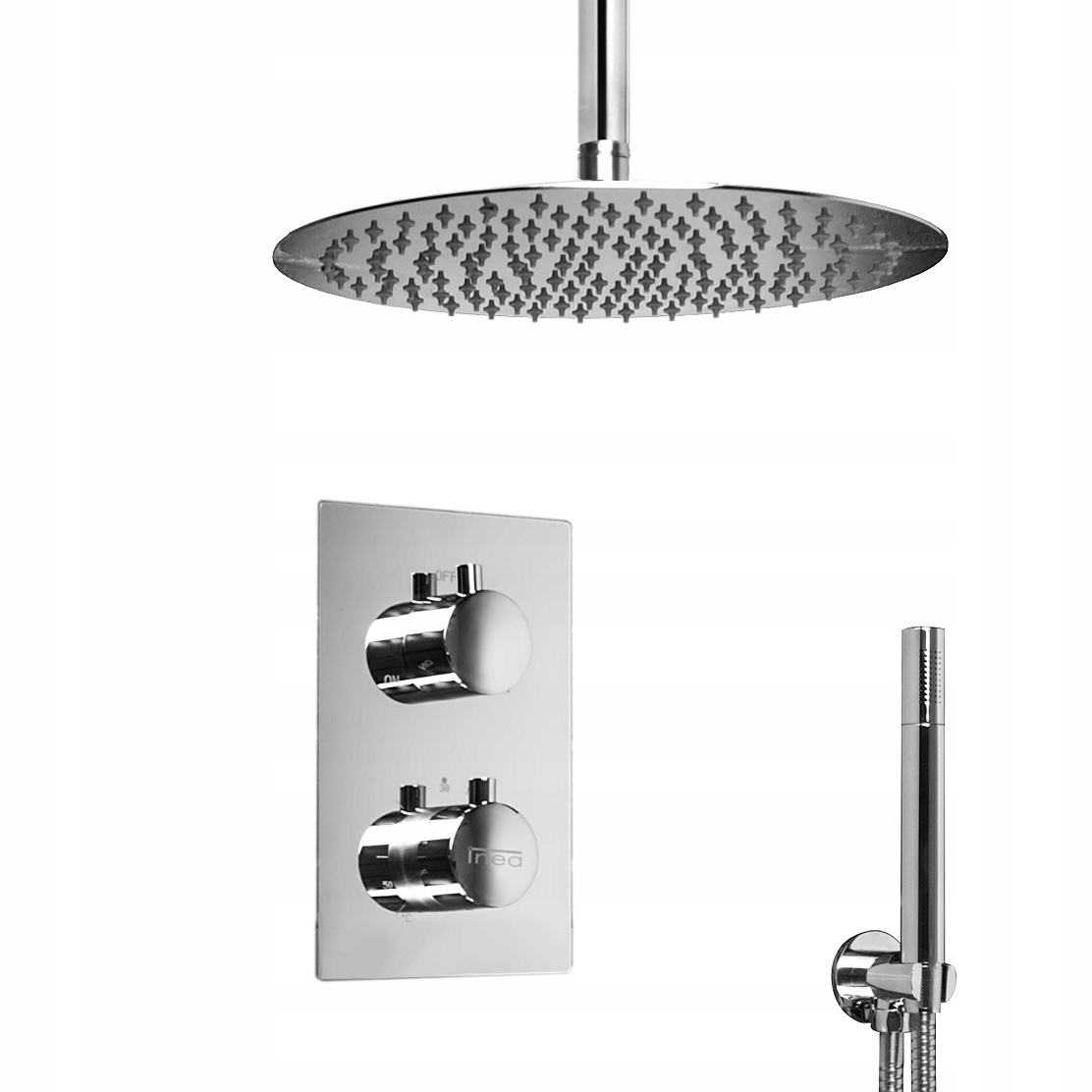 Okrúhly podomietkový set s dažďovou sprchou slim