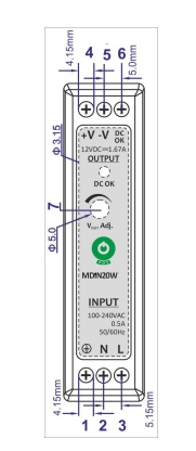 Zasilacz na szynę DIN do LED 24V 20W 1A Premium Marka Inna