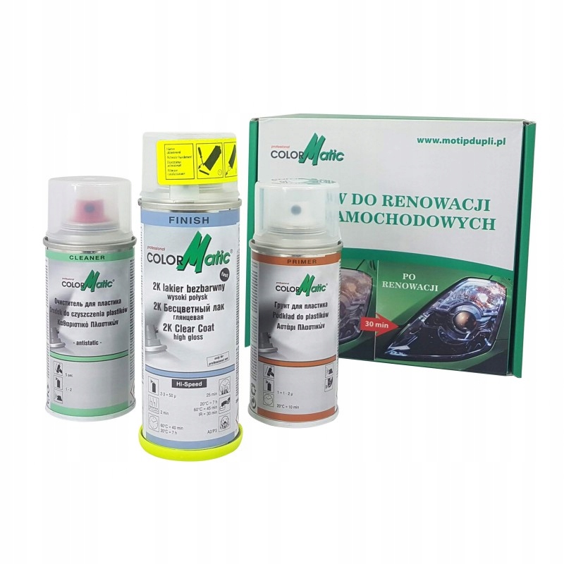 COLORMATIC ZESTAW DO REGENERACJI LAMP REFLEKTORÓW SAMOCHODOWYCH !