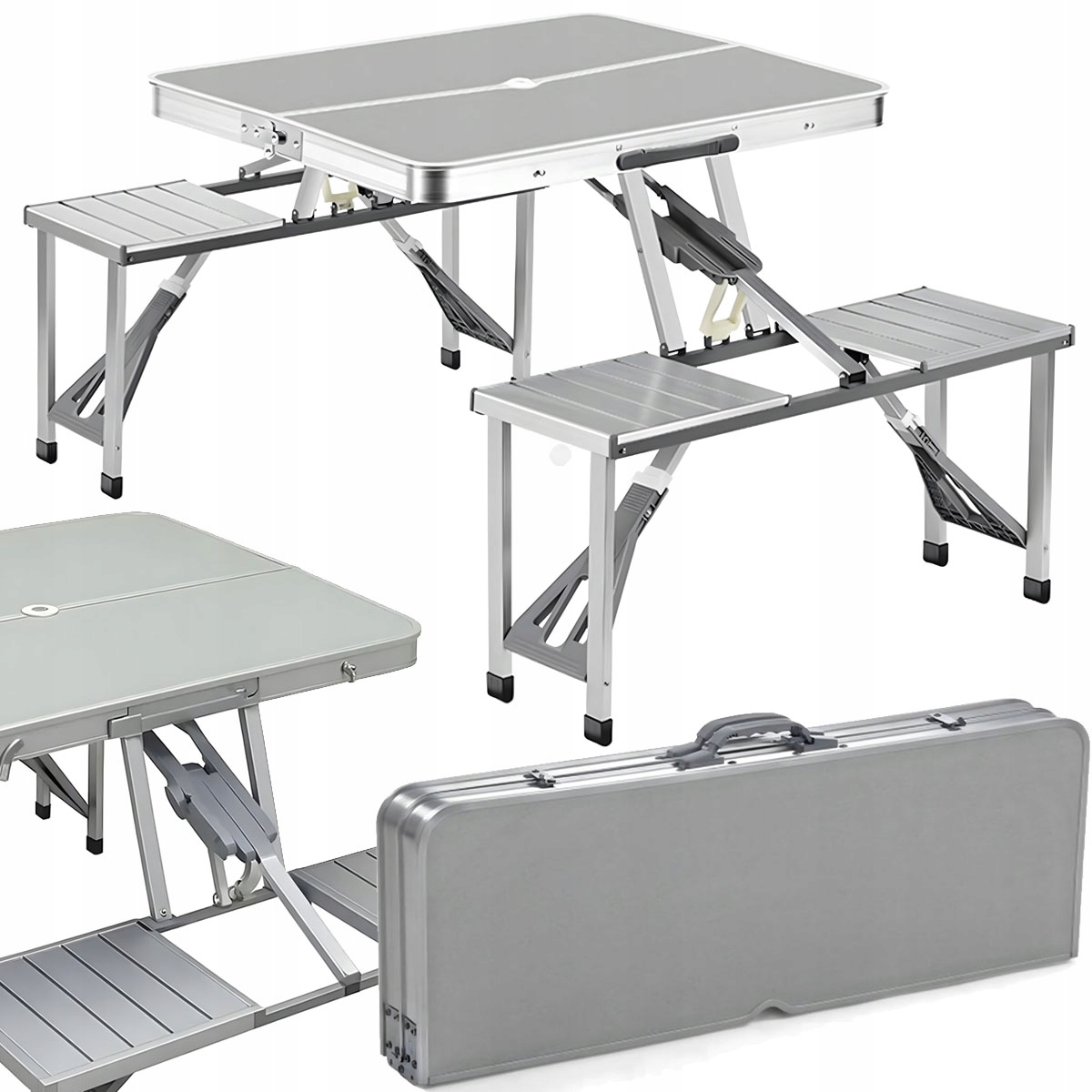 Stół turystyczny Matisto 85 x 67 x 67 cm srebrny