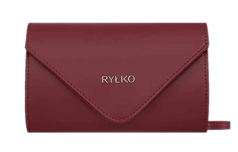 Bordó Psaníčko Dámská Elegantní Návštěvnická Kabelka Z Burgundské Kůže Ryłko