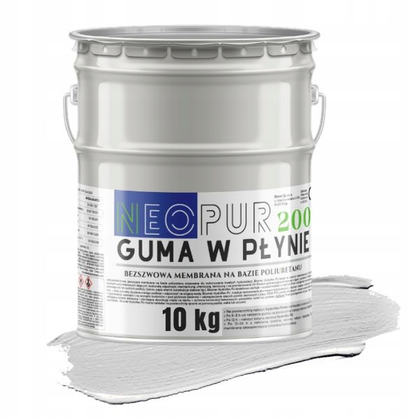 Guma na dach Płynna żywica Farba gumowa szara Uv Pro 10 kg NeoPur 200