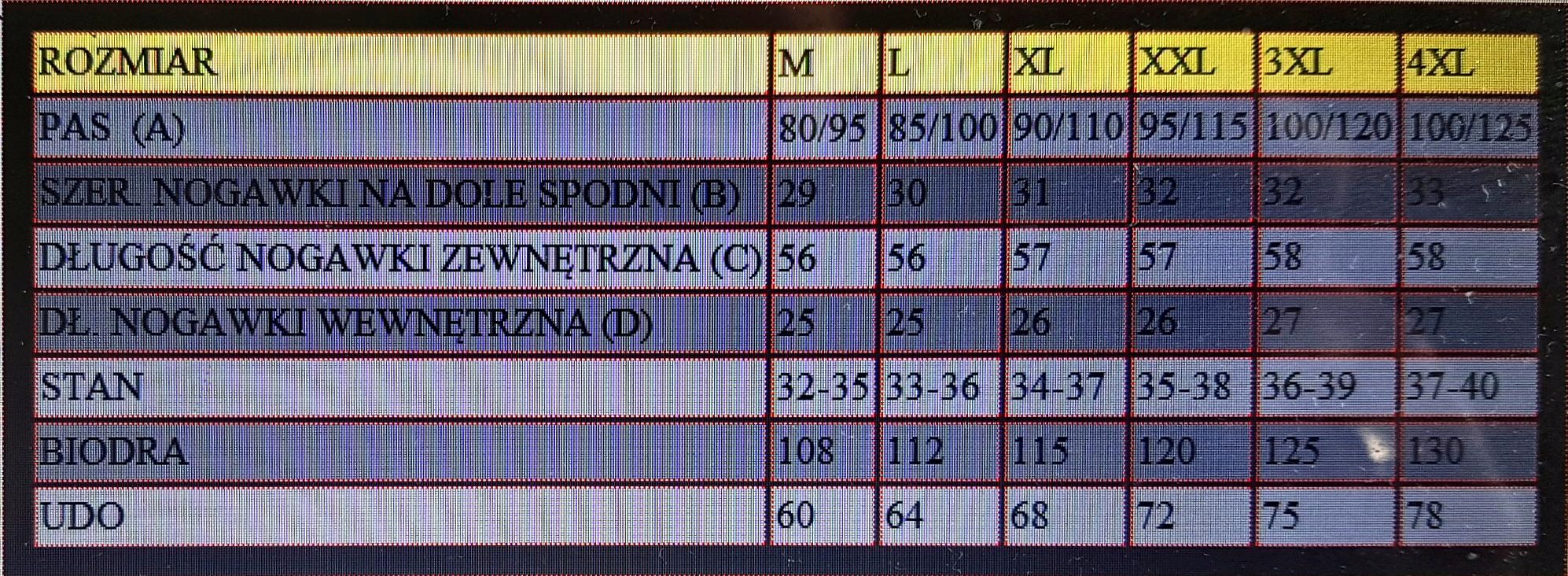 SPODENKI 3/4 ŚLISKIE pas115cm 3 KOLORY suwak r 3XL Rozmiar 3XL