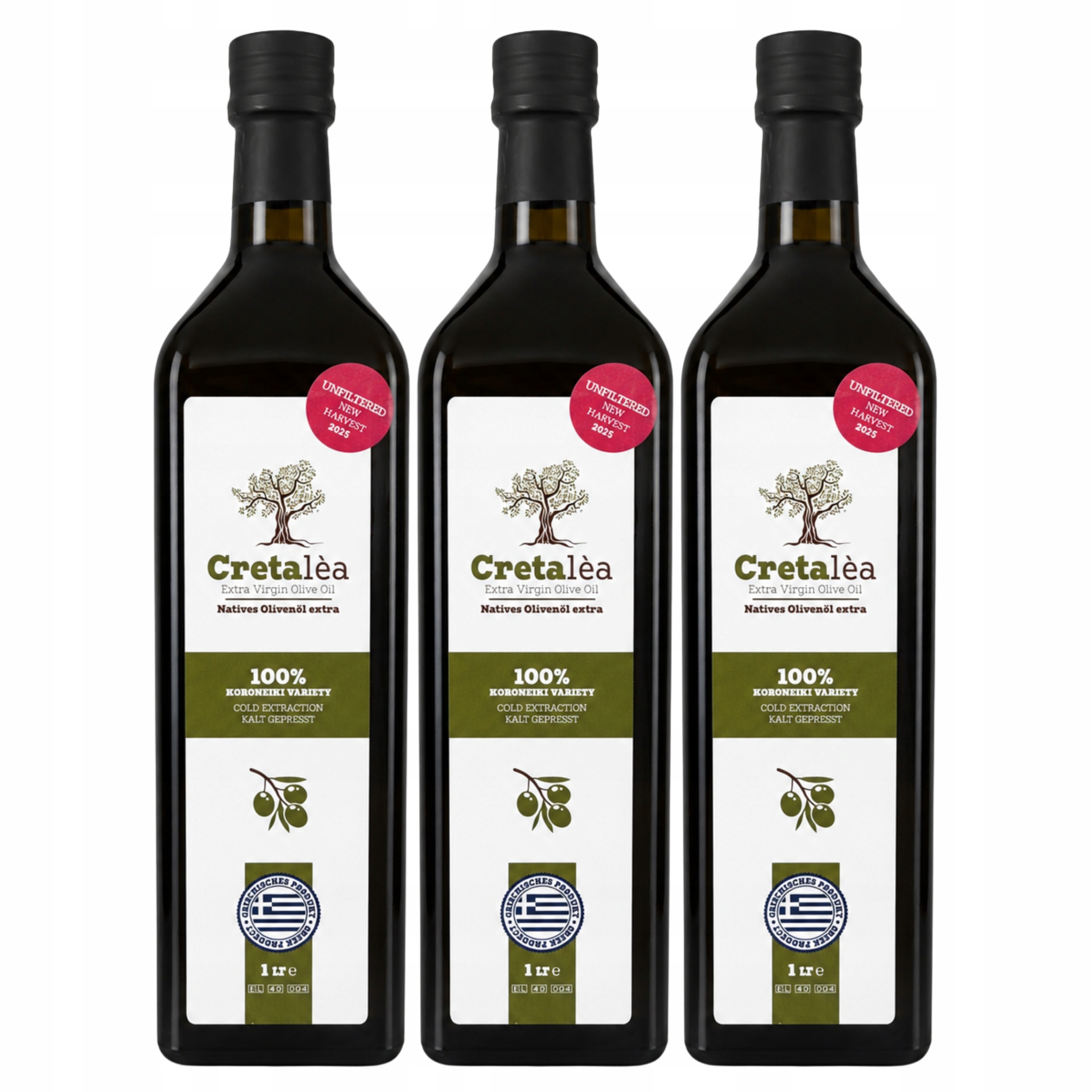 Extra panenský řecký olivový olej 1 l, nefiltrovaný, 100 % koroneiki, čerstvý