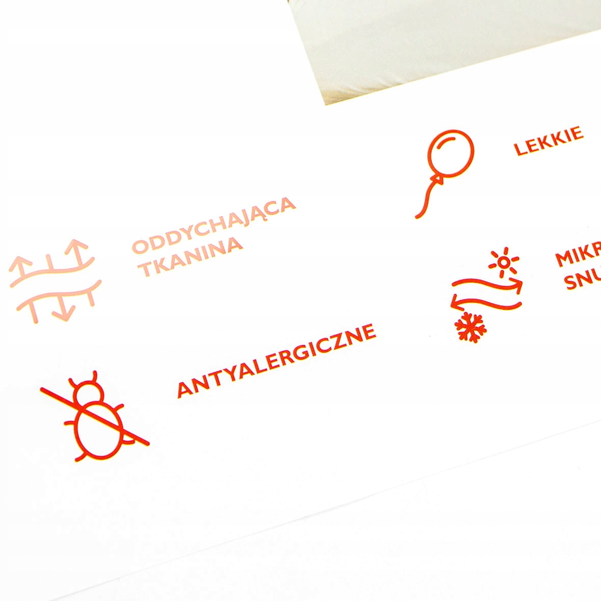 Polska KOŁDRA 4 pory roku VITAMED 180X200 POLDAUN Kolor dominujący biel