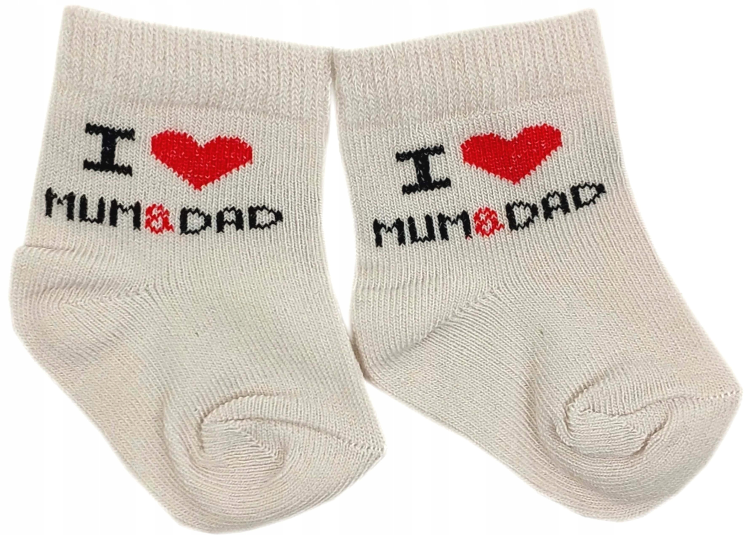 

Skarpetki Niemowlęce I Love Mum & Dad Beige 0m+