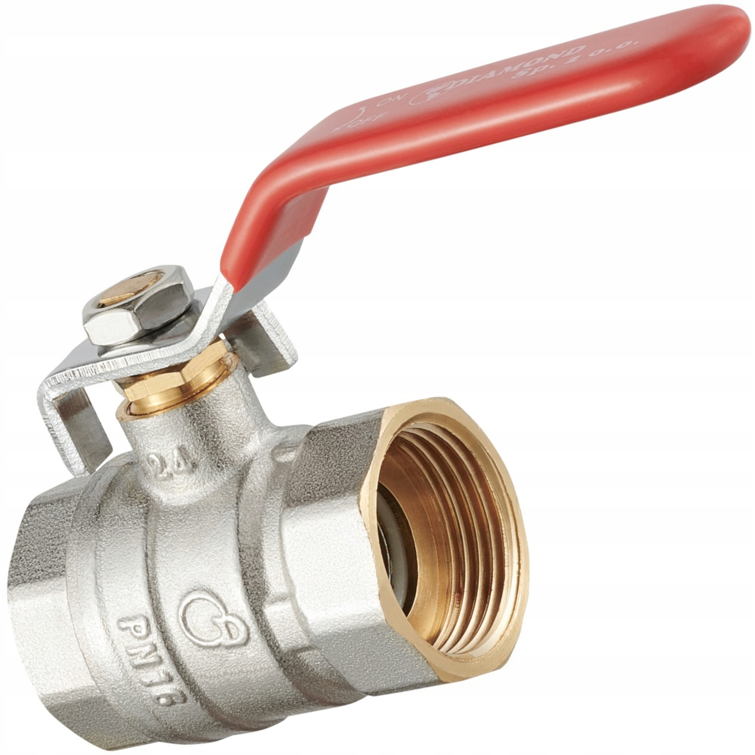 Ventil Guľový Kohútik Ww 3" DN80 Mosadzný S Tlmivkou Rukoväť Silný Pevný