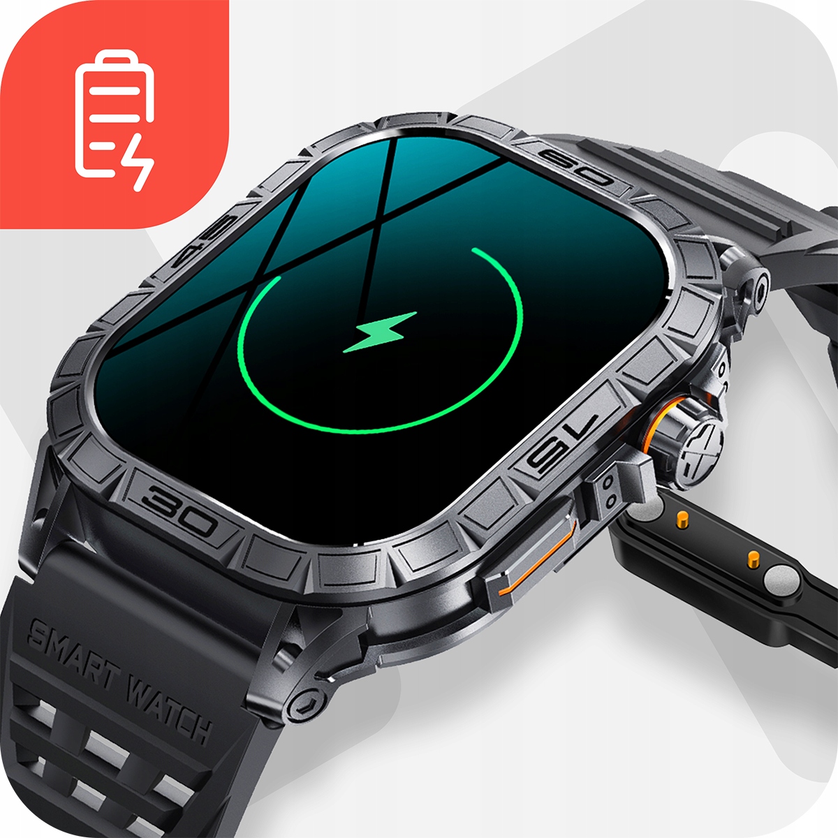 SMARTWATCH MĘSKI ZEGAREK POLSKIE MENU ROZMOWY SMS SPORT PULS WATCH Z AMOLED Komunikacja Bluetooth