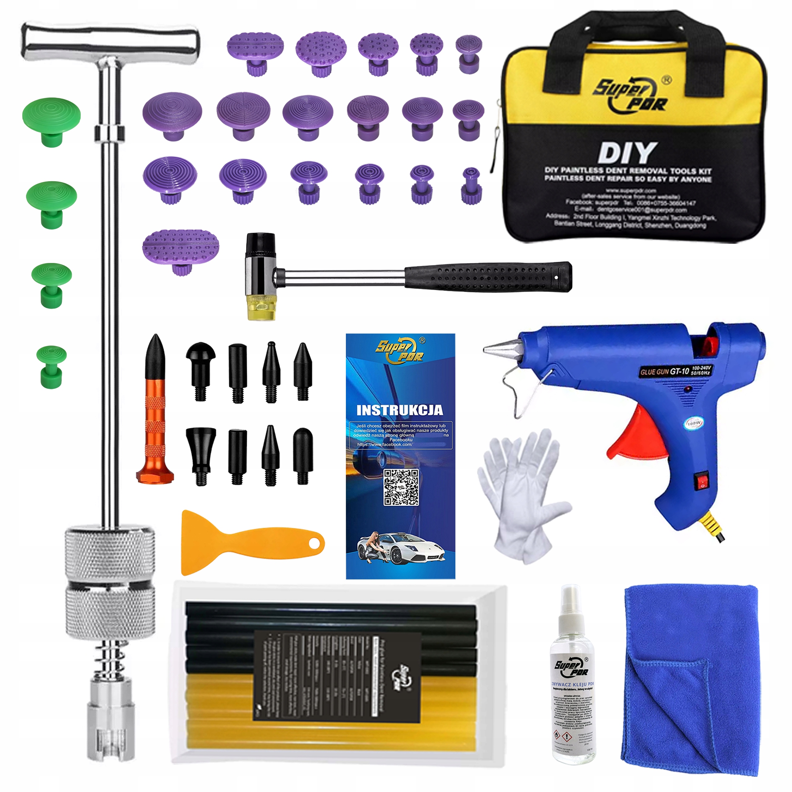 Pdr sada nástrojů pro odstraňování promáčklin pro vytahování promáčklin 63 ks velká xxl