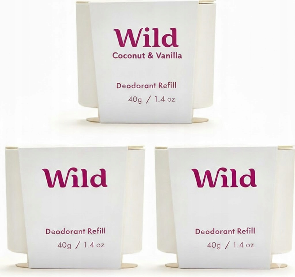 Wild Natural Wkłady do dezodorantu Coconut & Vanilla 3 x 40g