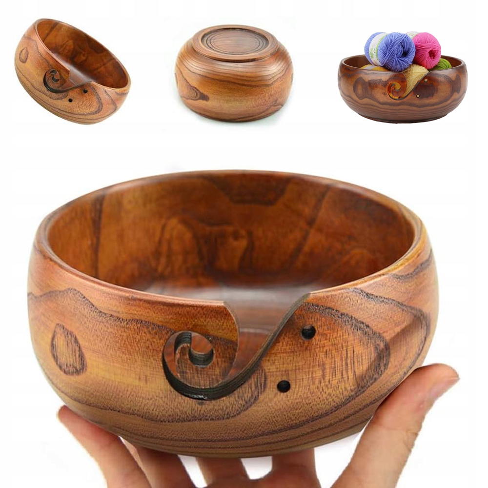 Vlněná Dřevěná Miska Z Háčkovací Příze Na Pletení Diy 17cm