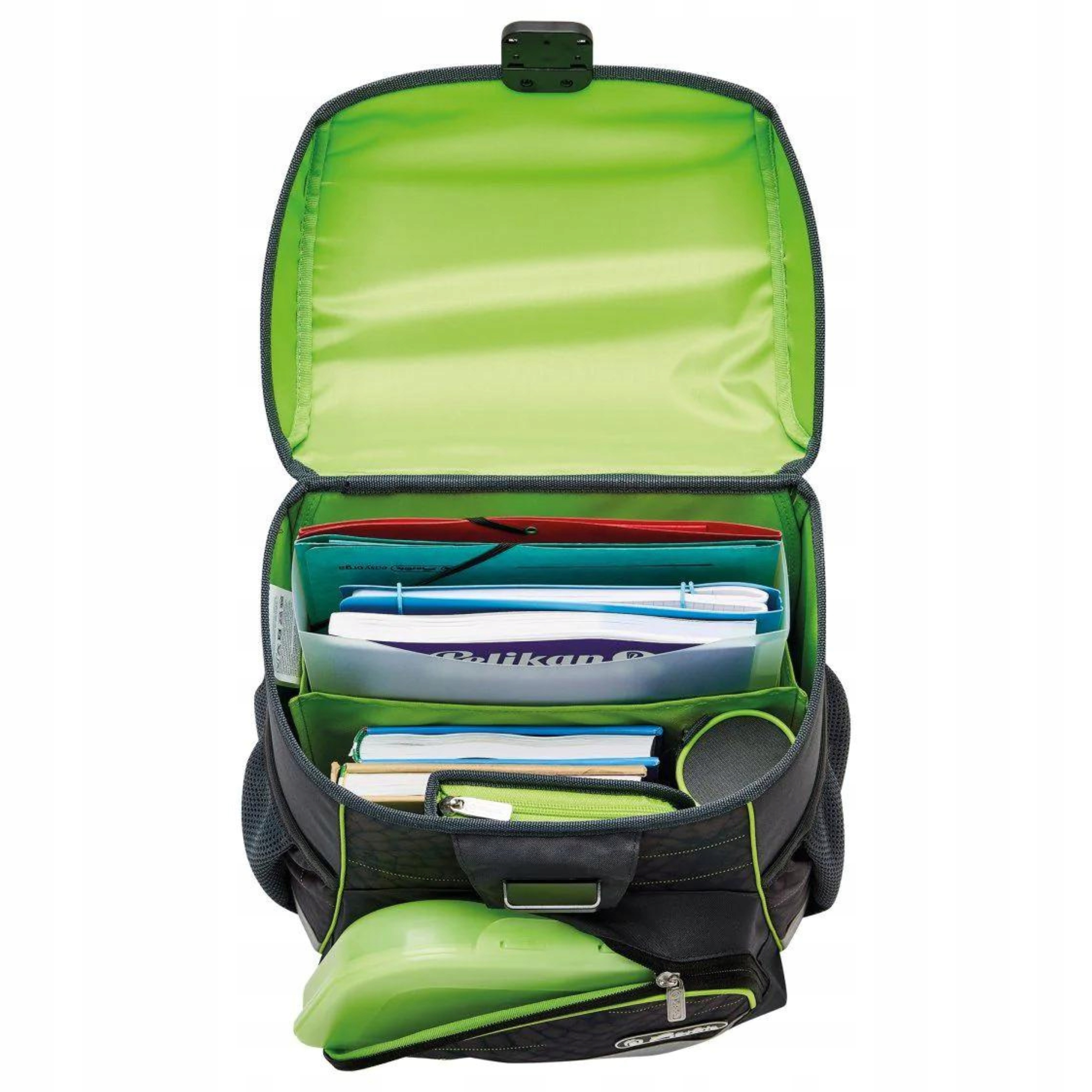 Plecak szkolny zestaw Herlitz Loop Dragon Quest Kolor czarny Odcienie zieleni