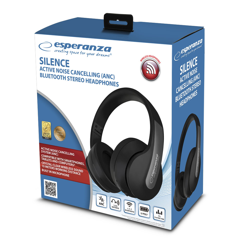 Bezprzewodowe Słuchawki Bluetooth Z Mikrofonem Aktywną Redukcją Szumów Anc