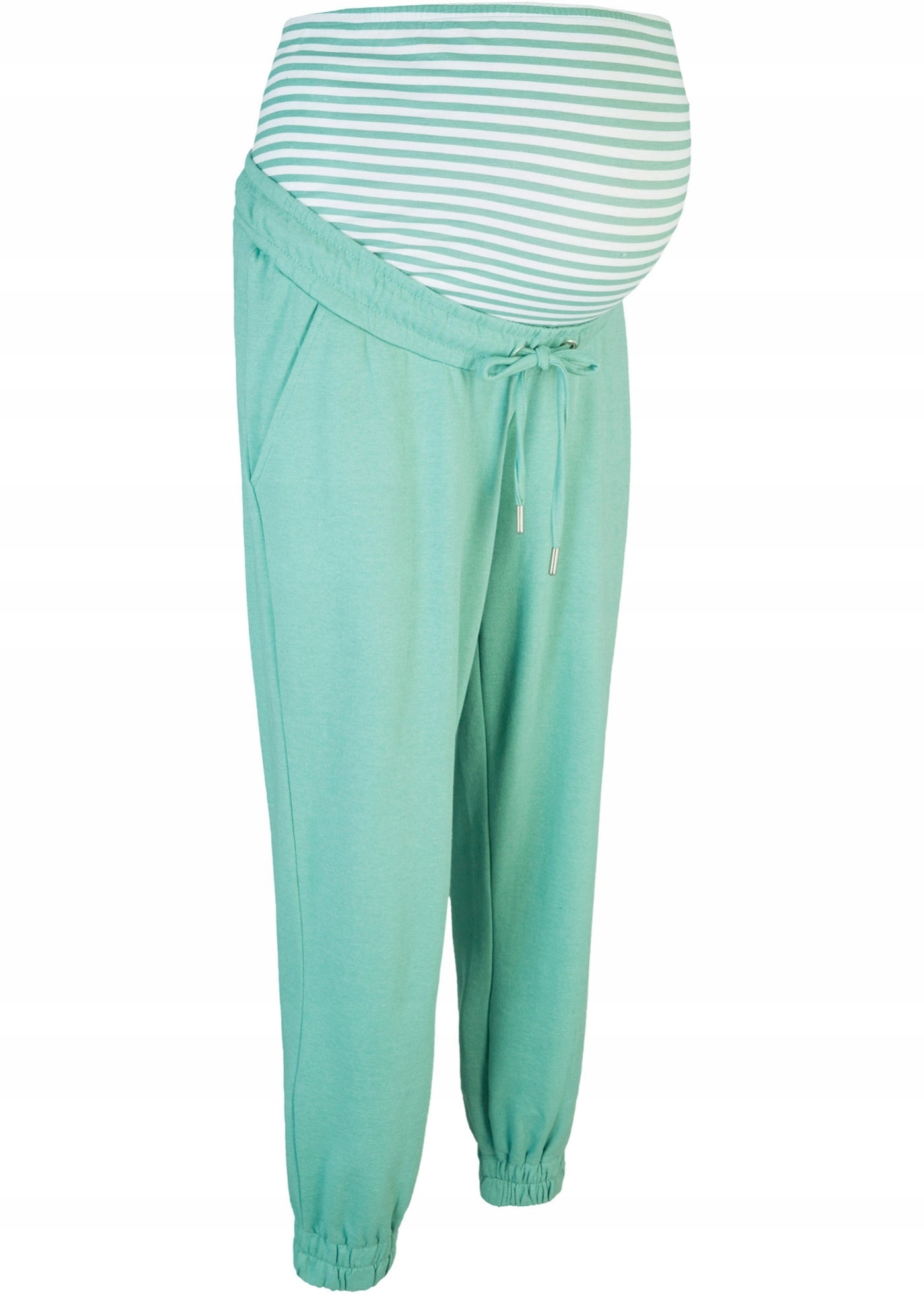 CJ183 SPODNIE CIĄŻOWE DRESOWE Z WSTAWKĄ NA BRZUCH BONPRIX r. 48/50 ZIELONE