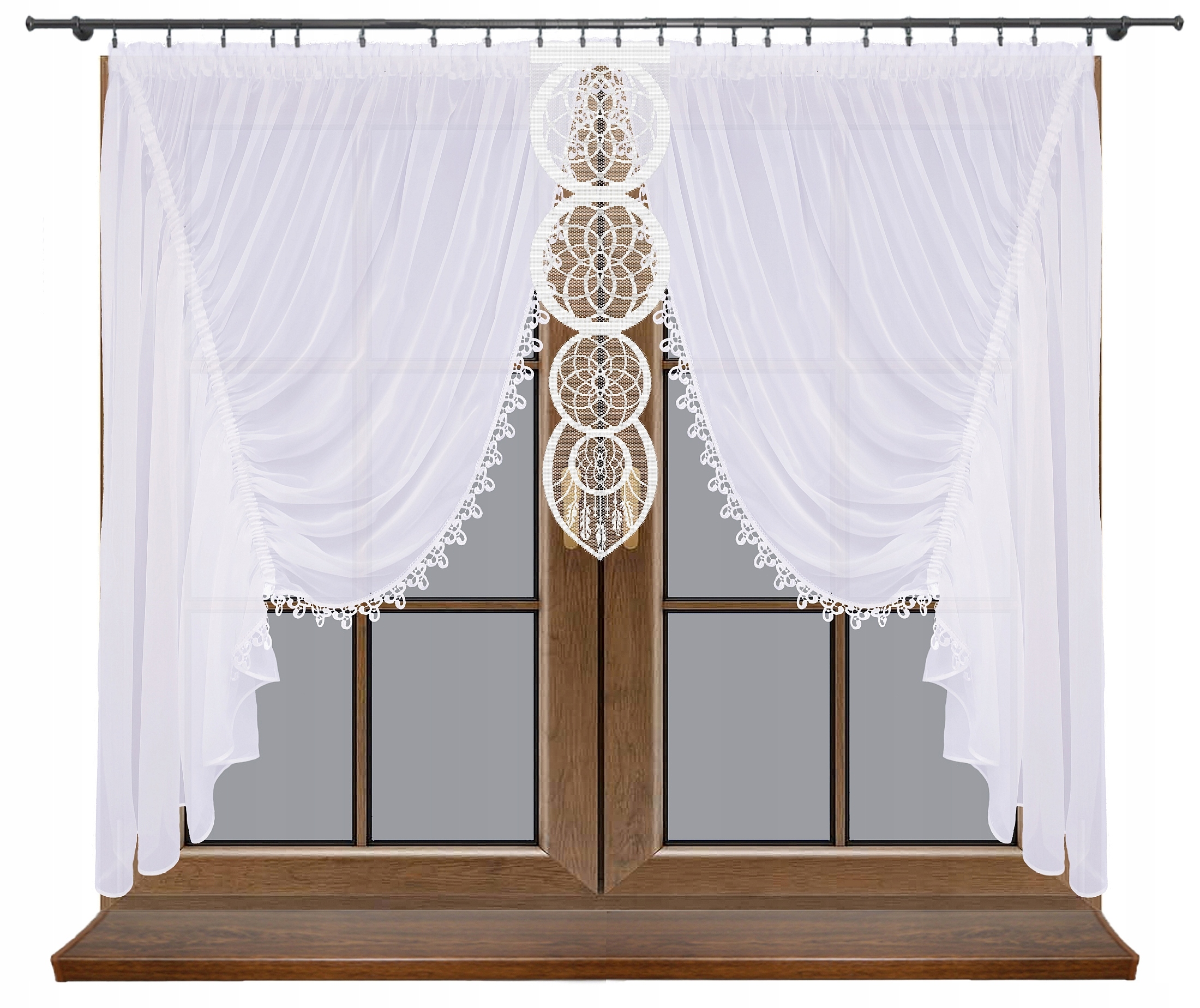 PANEL AŻUR FIRANA ŻAKARDOWA BIAŁA ŁAPACZ SNÓW Materiał żakard