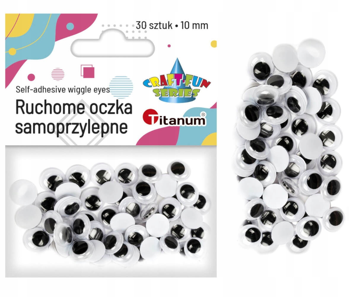 

Oczy ruchome 10mm samoprzylepne 30szt, Craft-fun