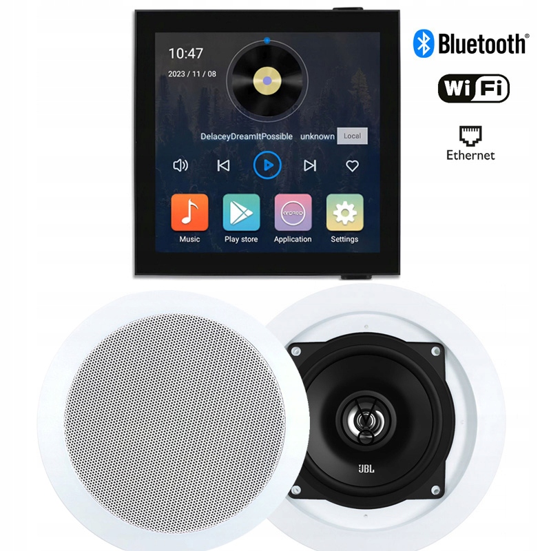 Tl Internetové Podomítkové Rádio Wifi Bt 2 Zóny 2 Reproduktory Jbl