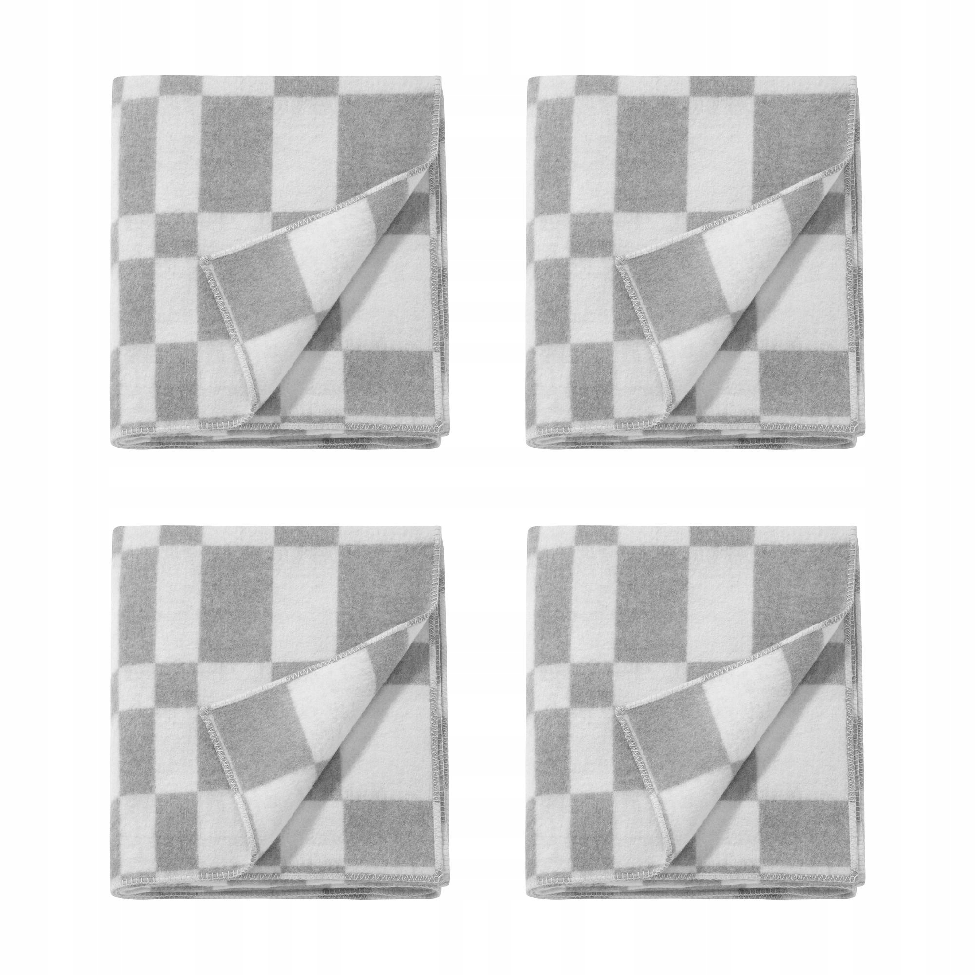 4 ks Světle šedý kostkovaný přehoz 230 x 250 cm – elegantní doplněk