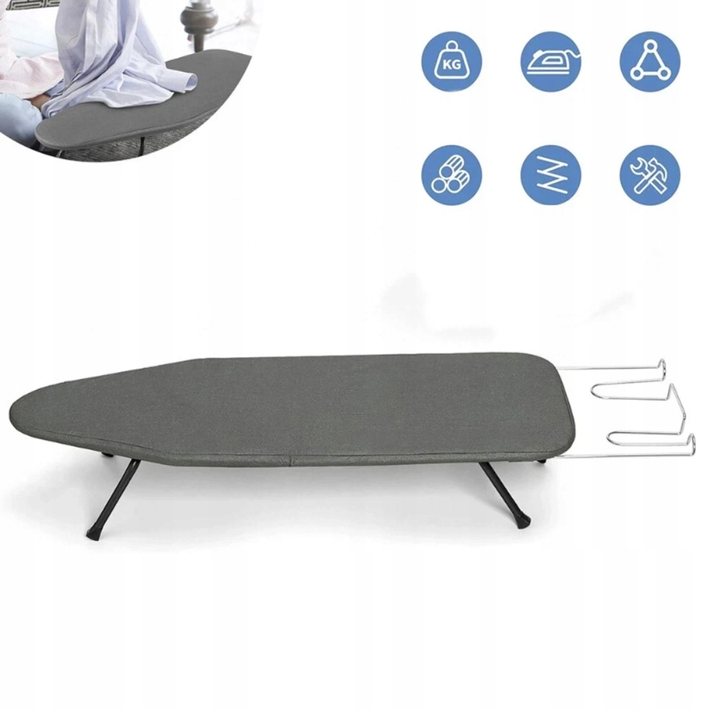 Levně Skládací Žehlicí Prkno Na Stůl Do Skříně, Zasouvací Nástěnný Držák, Šedá Barva