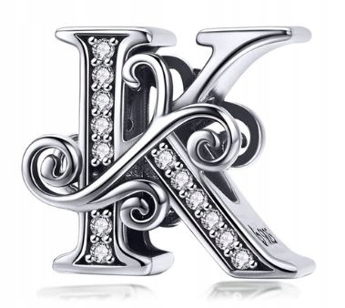 Charms Literka K Zawieszka Litera K srebro 925