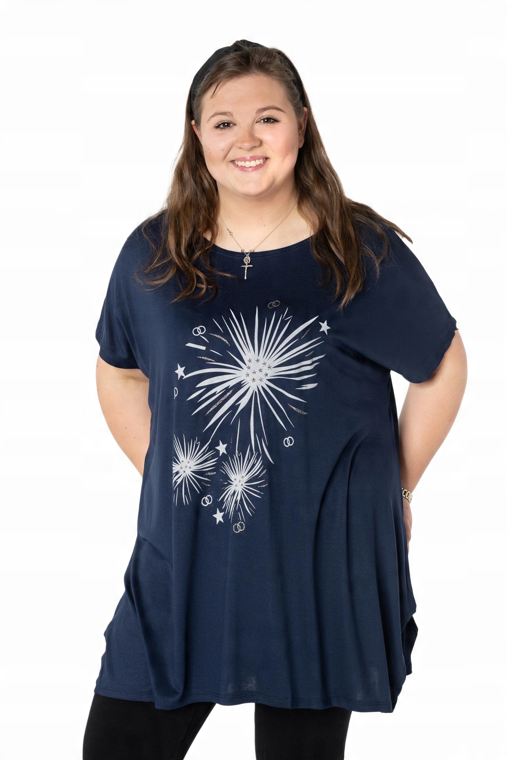 

Duża Długa Bluzka Damska Tunika Oversize Top 658-4
