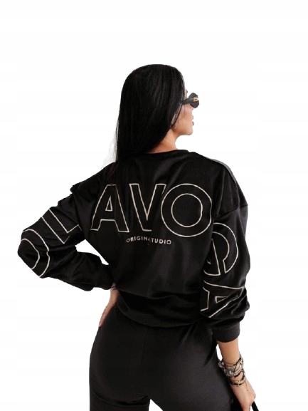 Welurowy komplet damski Olavoga Velvet Ash 2026 czarny S