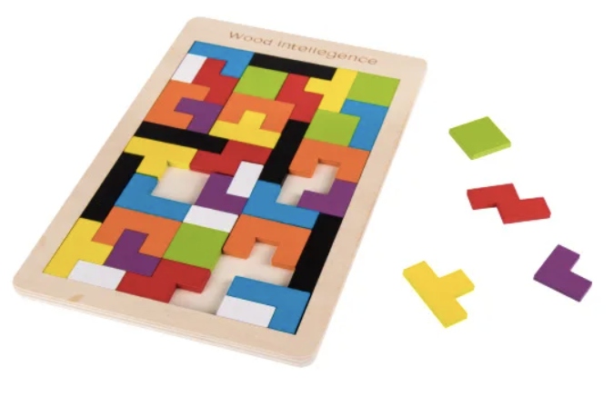KLOCKI DREWNIANE UKŁADANKA TETRIS 40 ELEM TANGRAM Kod producenta TM-2051