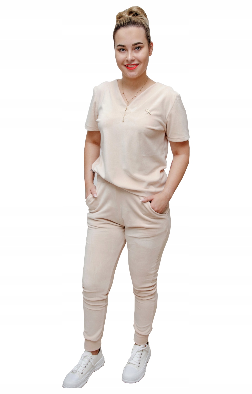 WYGODNY KOMPLET DRESOWY DAMSKI WELUR XXL KOLORY Marka inna