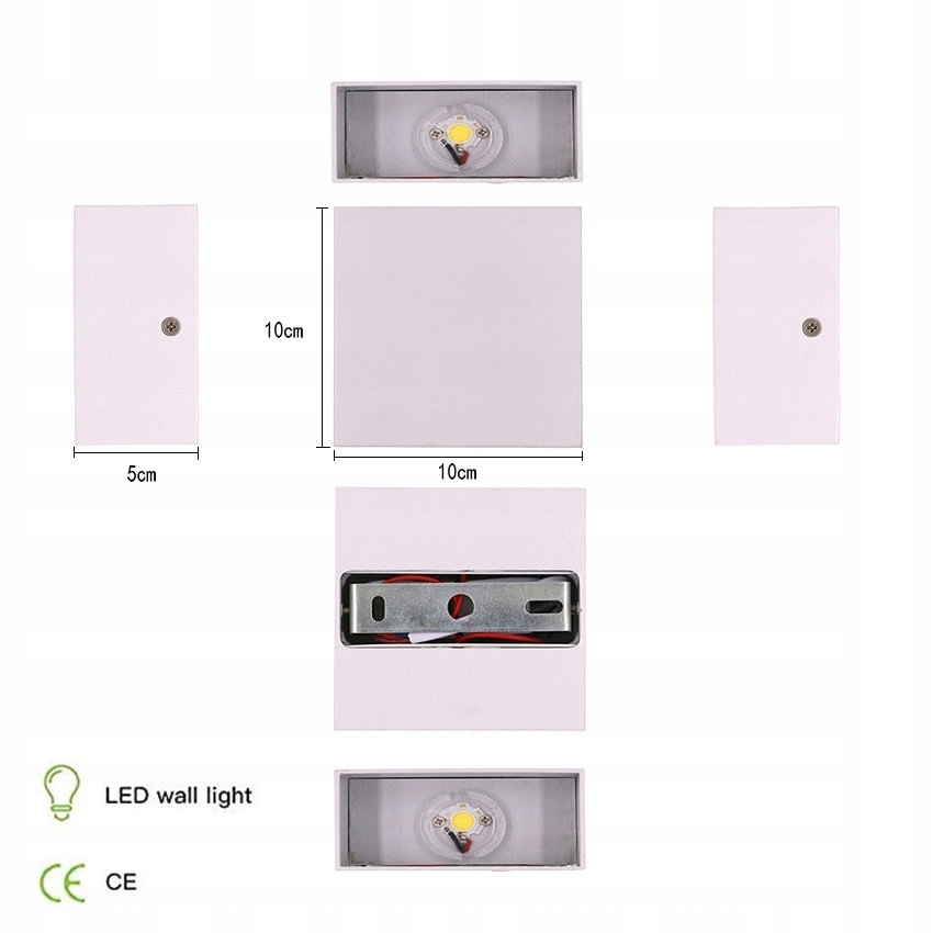 LED Lampa ścienna salon korytarz kinkiet GÓRA-DÓŁ Głębokość produktu 5 cm