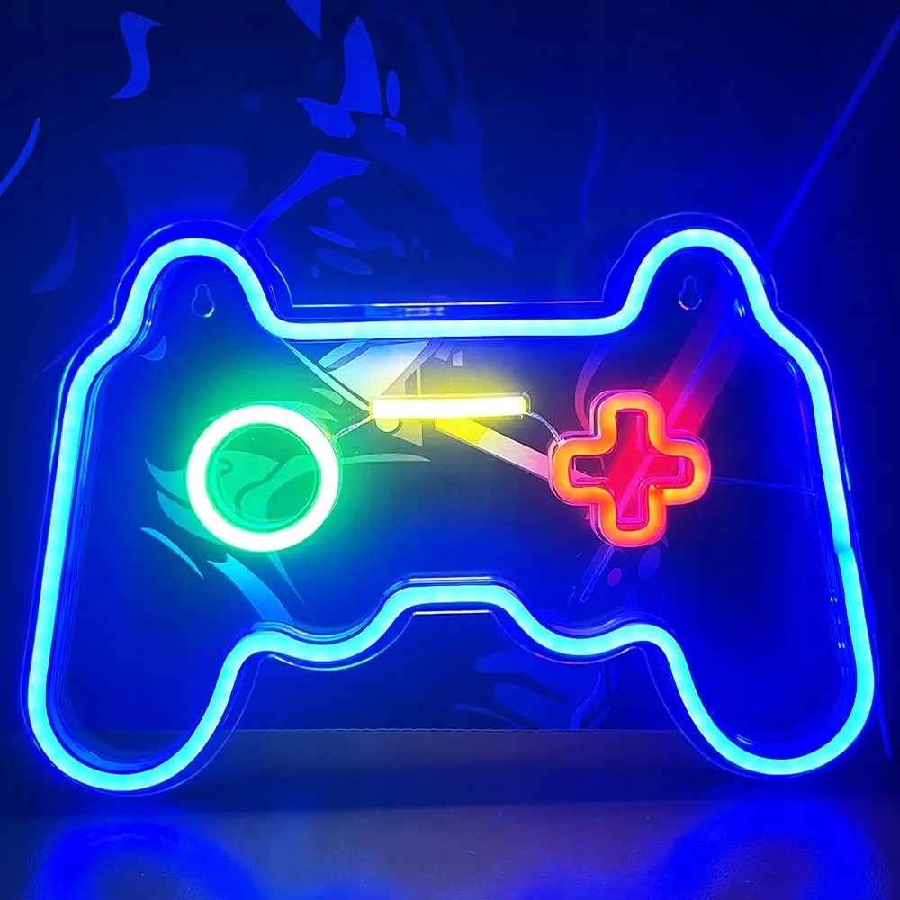 Neon LED Pad Gamepad - Pokój gracza - dekoracja ścienna lampka nocna ozdoba