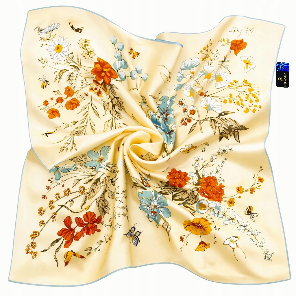 Šátek 100% Hedvábí Morušový Přírodní Šátek Prémiová Kvalita Značka^