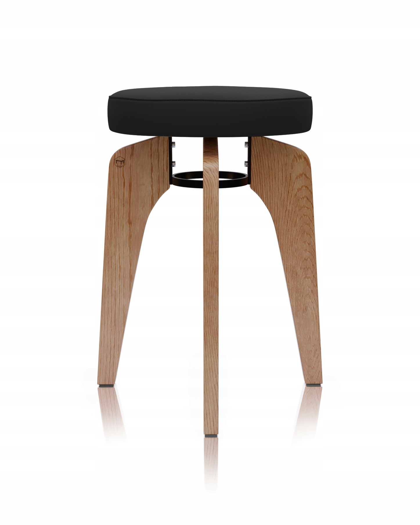 Taboret z naturalnego Dębu KOSMO tapicerowane MS Szerokość mebla 30 cm