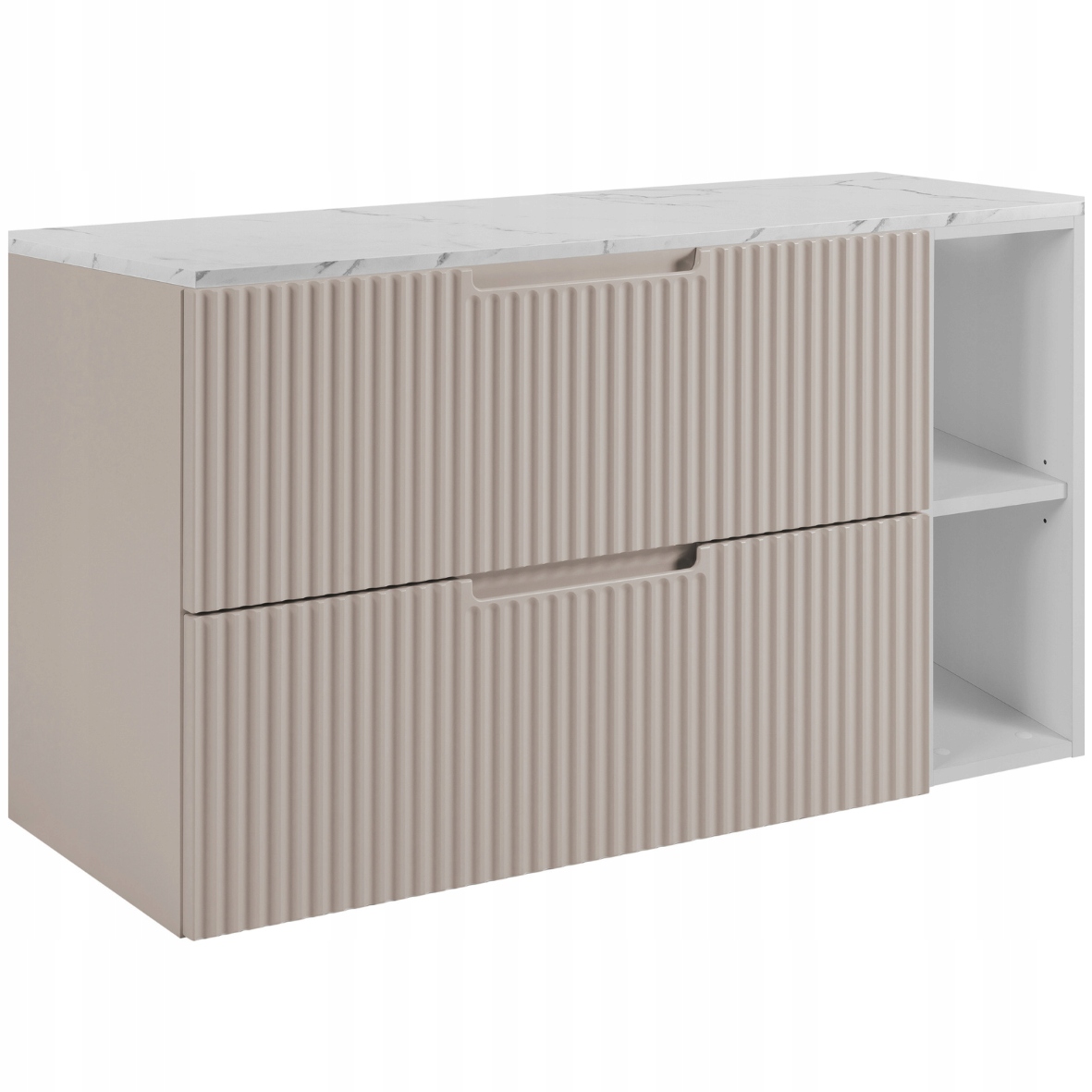 Koupelnová skříňka Pod Umyvadlo 100 kašmír Rýhovaná Přední Deska Mramor