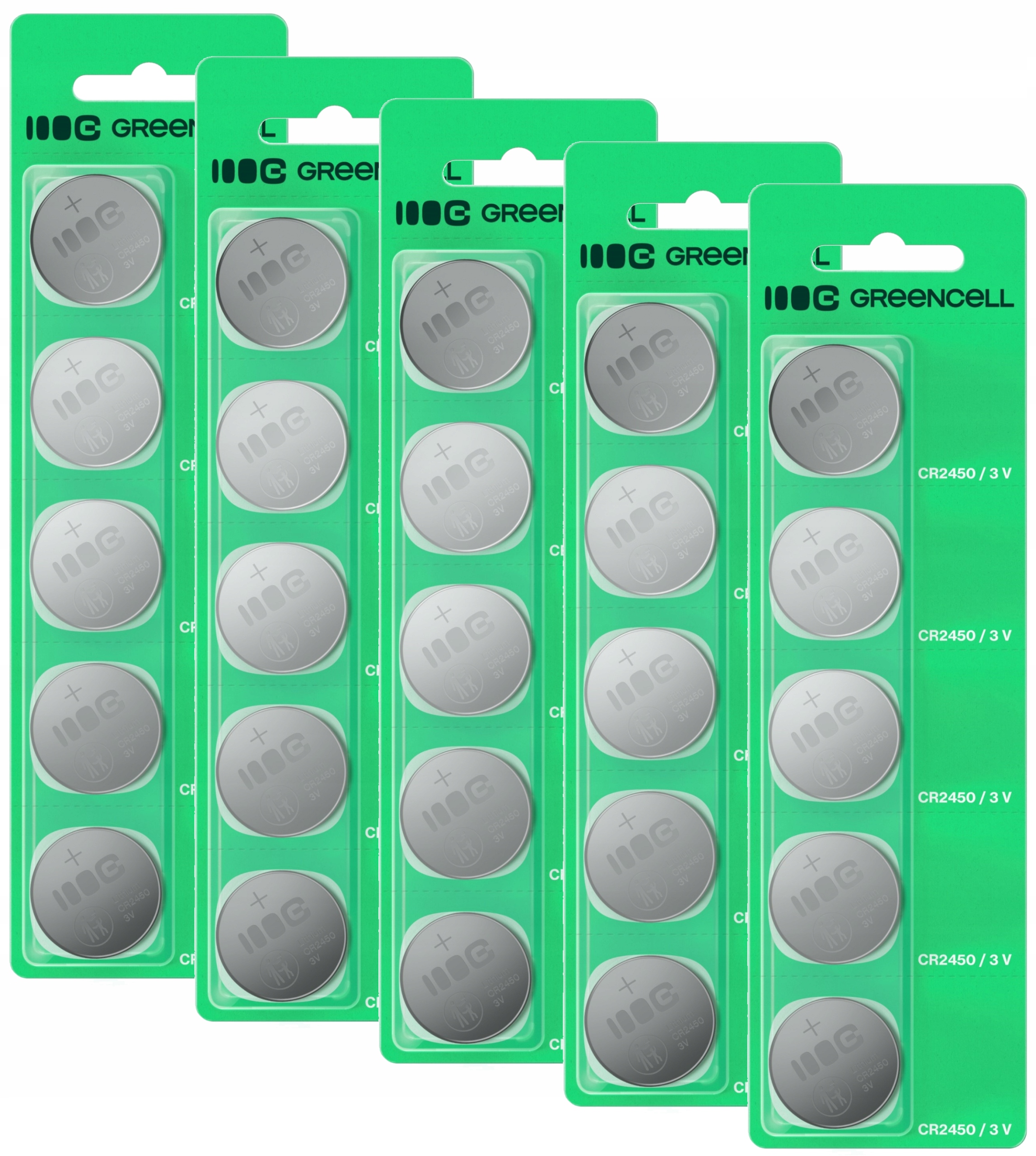 Greencell Lithiové Baterie CR2450 3V 600MAH 25 Ks Pro Dálkové Ovládání Hodinek