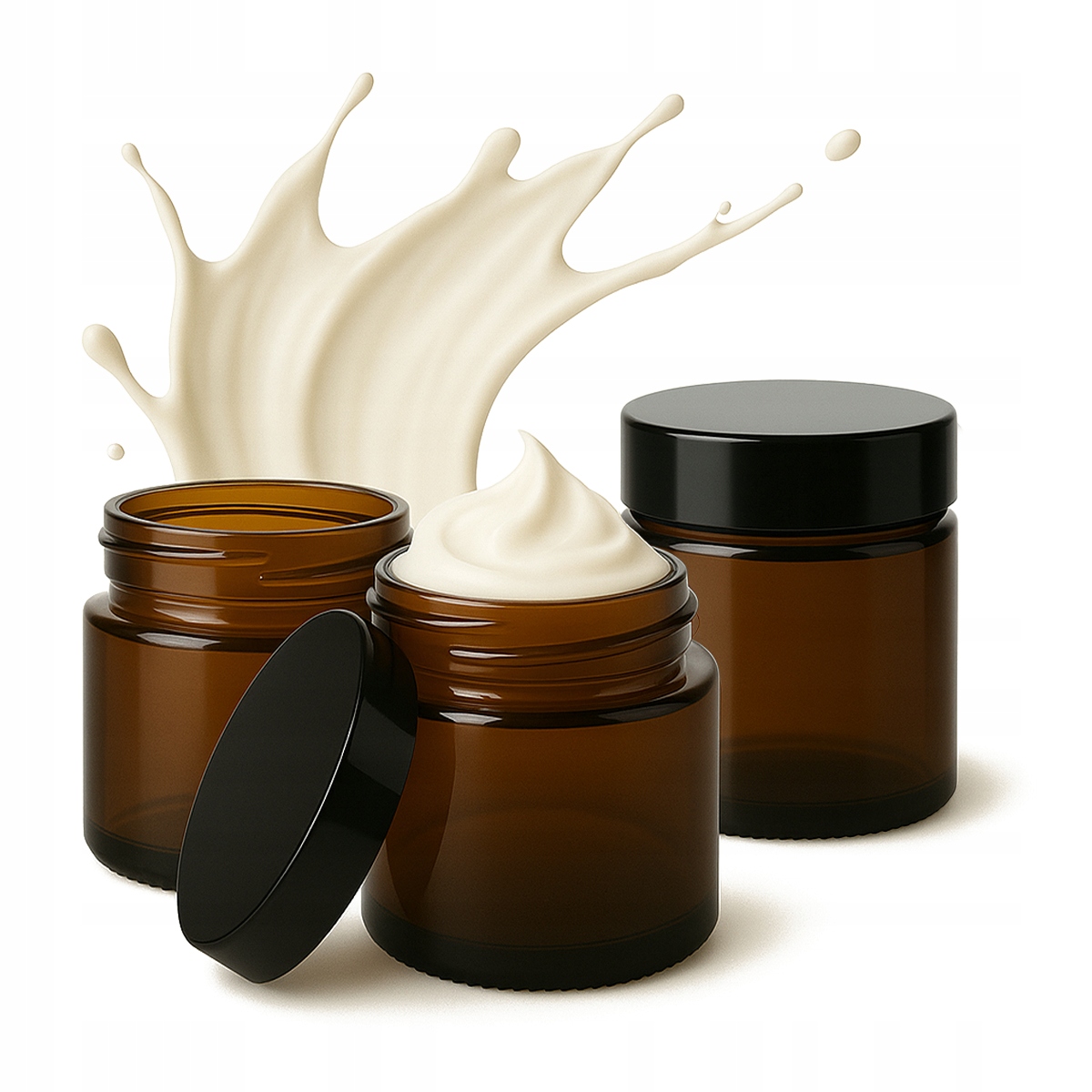 20 x Sklenice Skleněné Hnědé 100 g Tmavé Sklo na krém Balzám Skleněná Zavařovací Sklenice