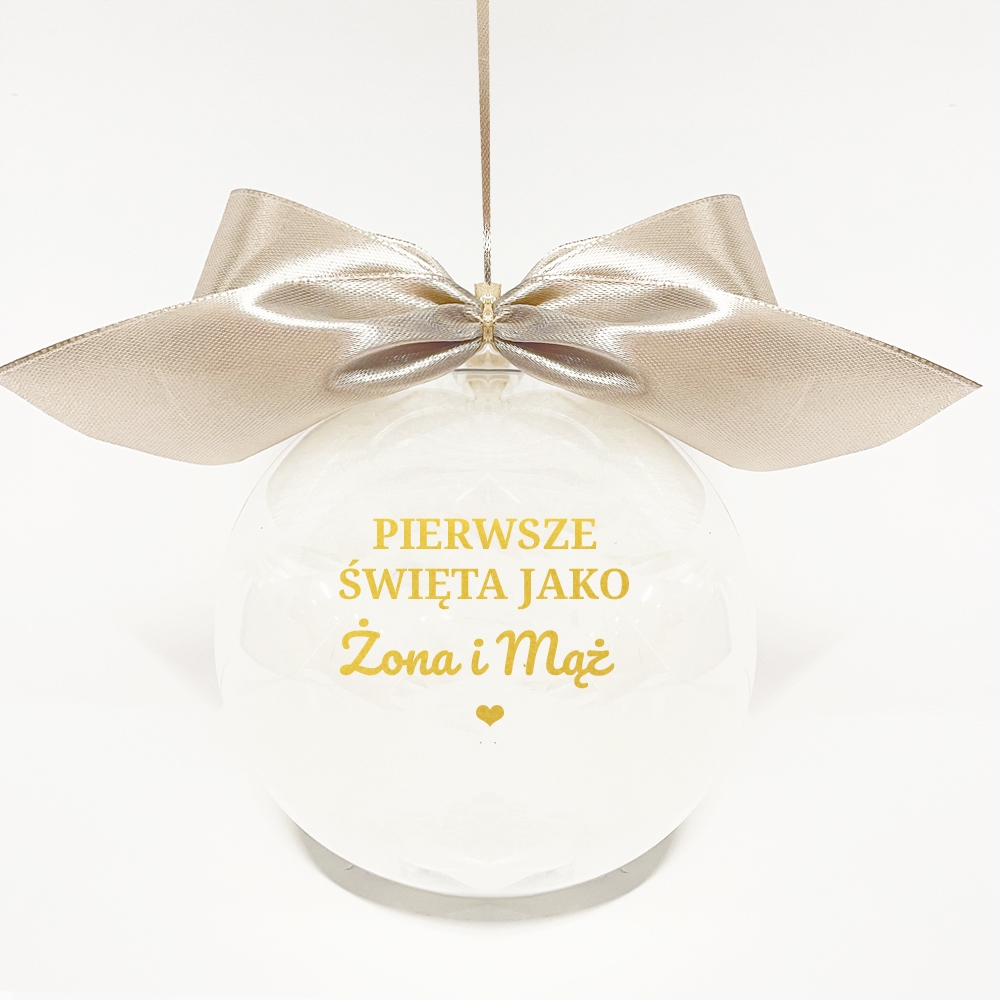 

Bombka Pierwsze święta żona i mąż piórka święta
