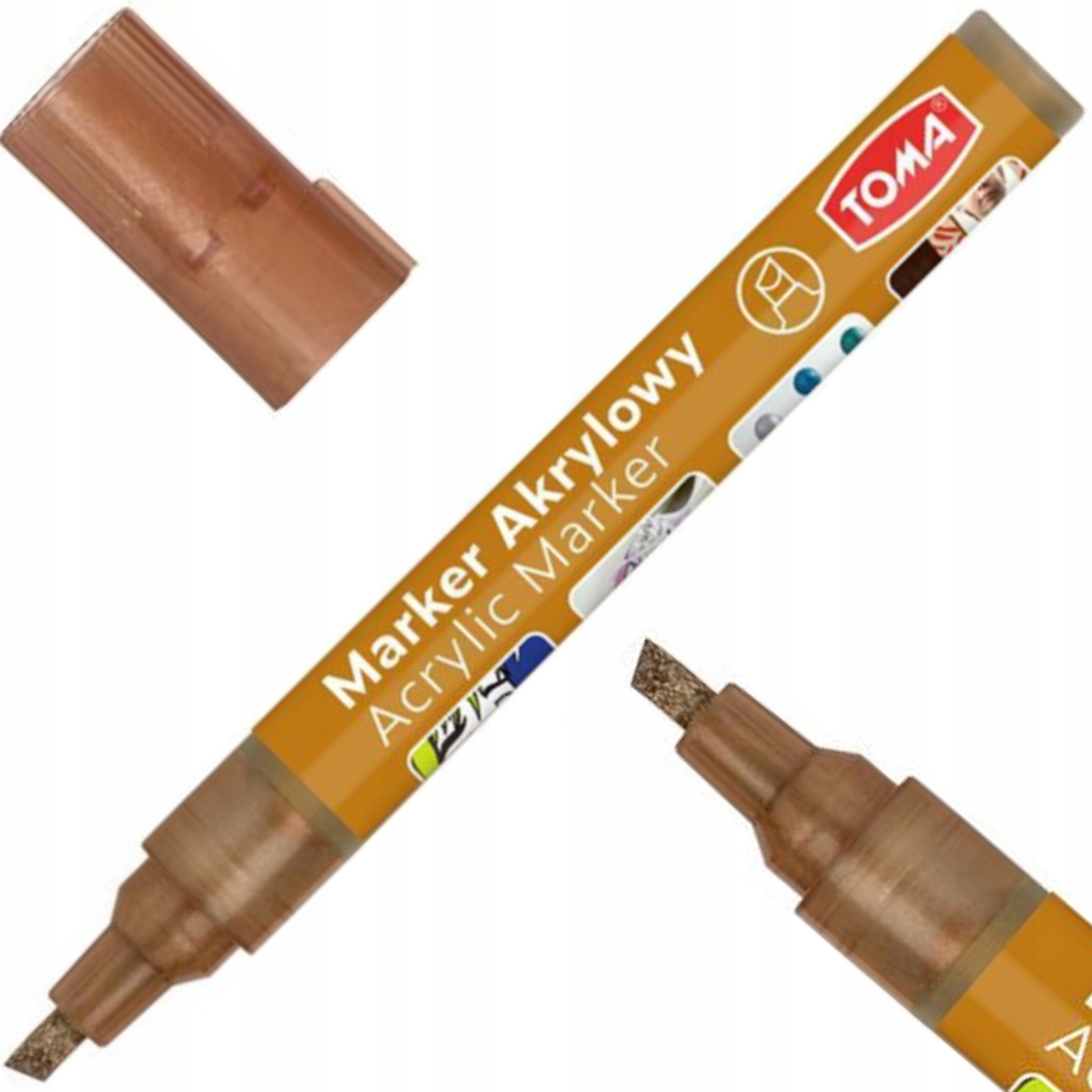 Marker Akrylowy TOMA TO-403 ścięty brązowy metallic