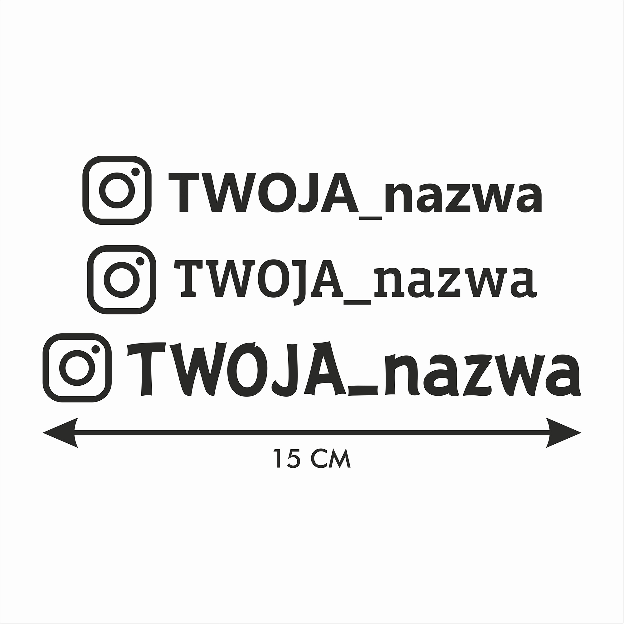 

Naklejka Instagram Twoja Nazwa 15cm