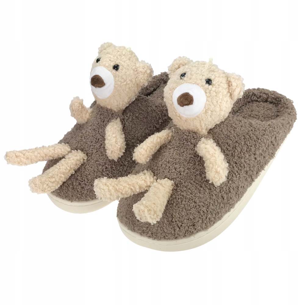 

Kapcie ciepłe miękkie plusz miś Teddy beżowe 36-37