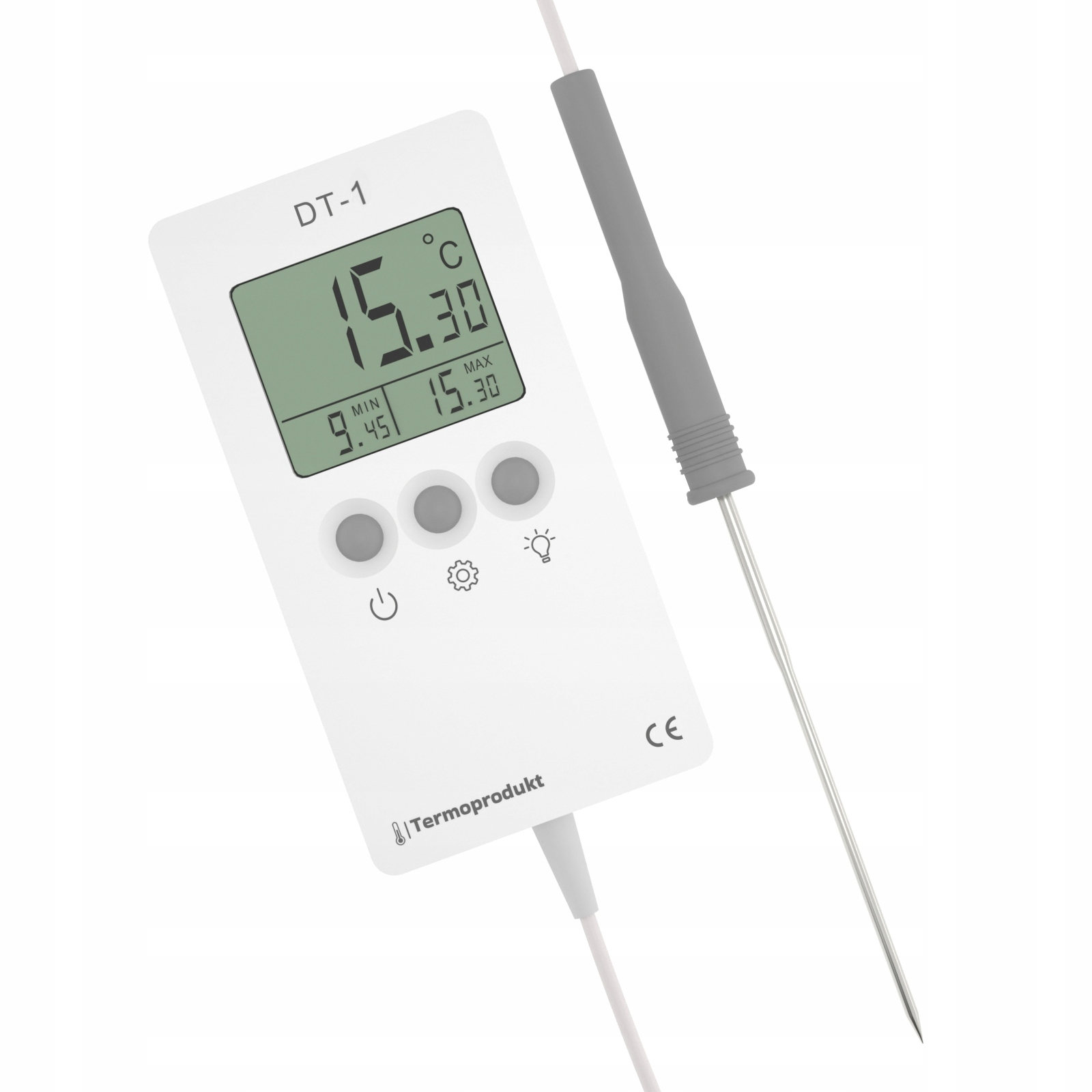 Presný teplomer na potraviny Haccp s sondou a alarmom, certifikát vzoru.