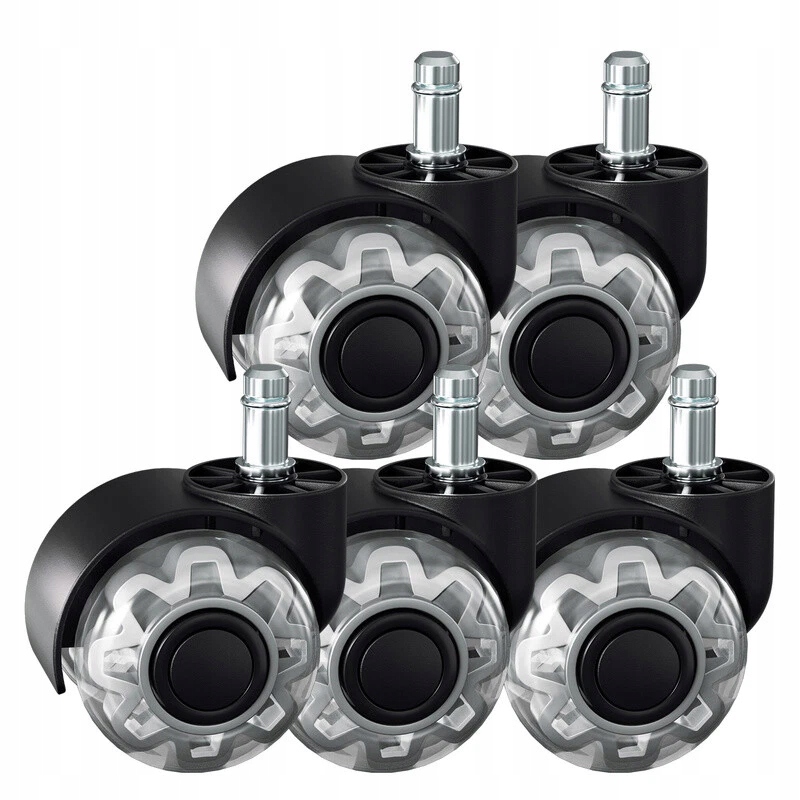 5 Kusů Sada Kancelářských Koleček 360 Stupňů Pro Tvrdé Podlahy A Koberce
