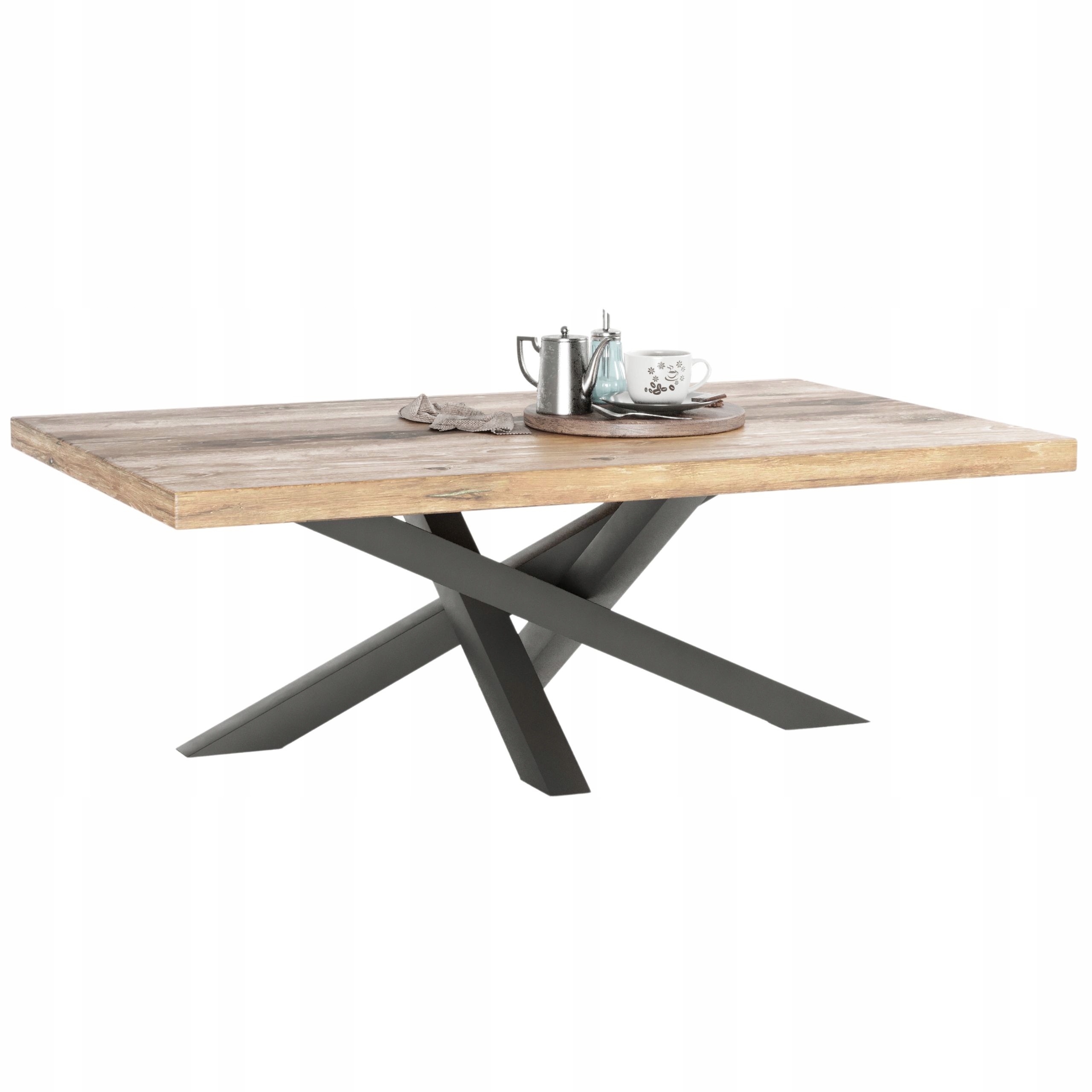 Kávový stolek Dubový konferenční stolek Loft Mediolan 60x40x45 cm Tlustá deska