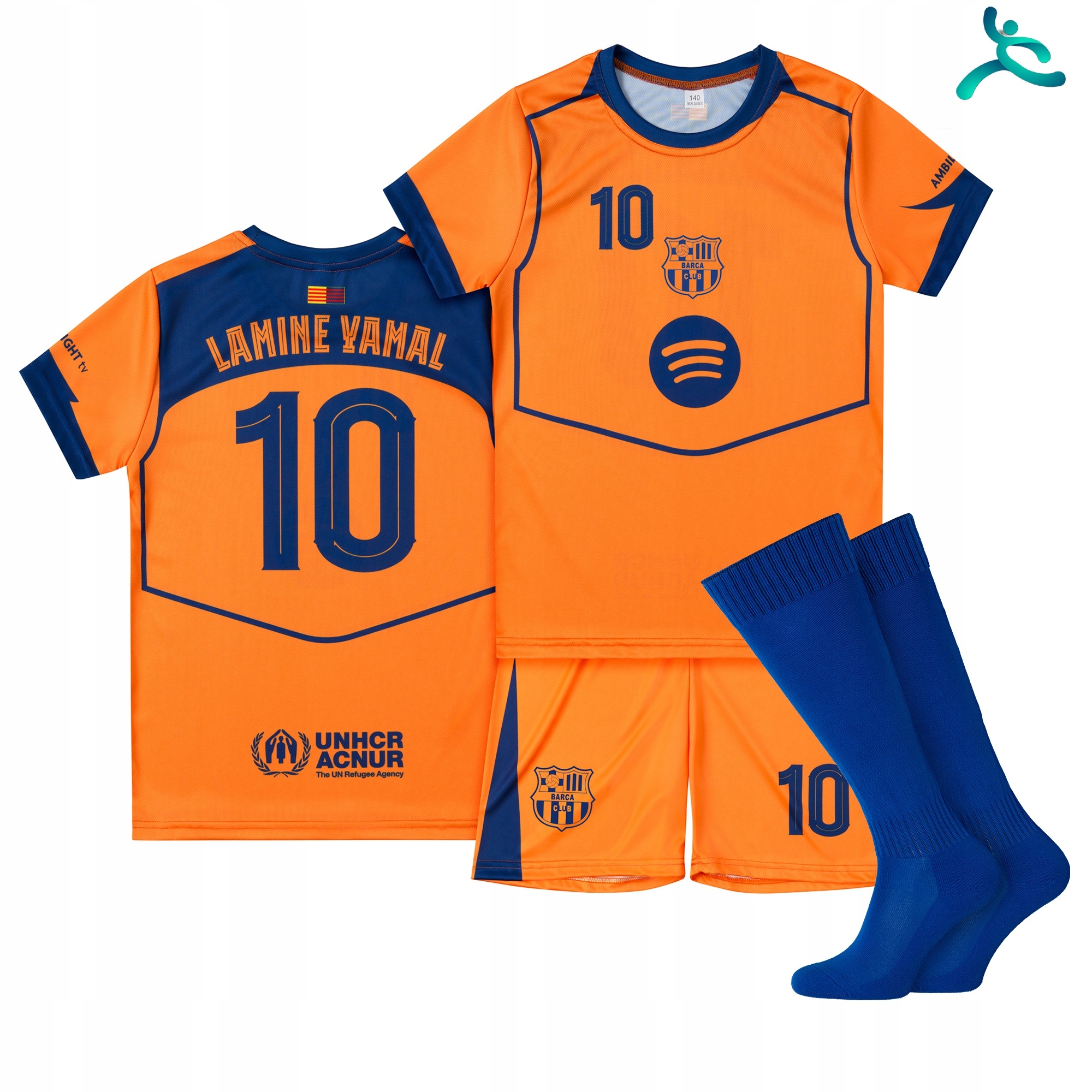 Fotbalové oblečení komplet štulpny Lamine Yamal vel 122