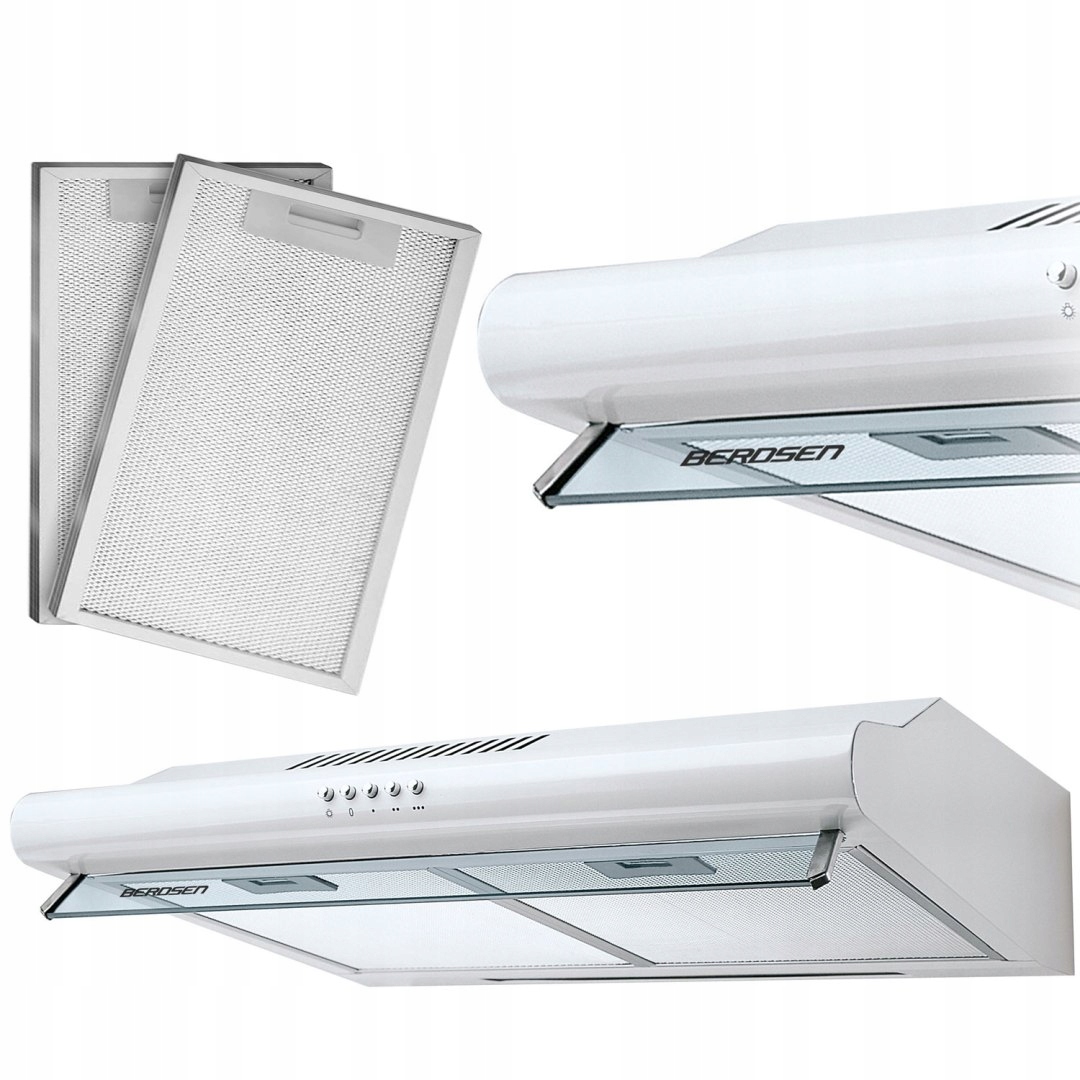 Okap kuchenny podszafkowy pochłaniacz 50 cm Berdsen BE-10-A biały