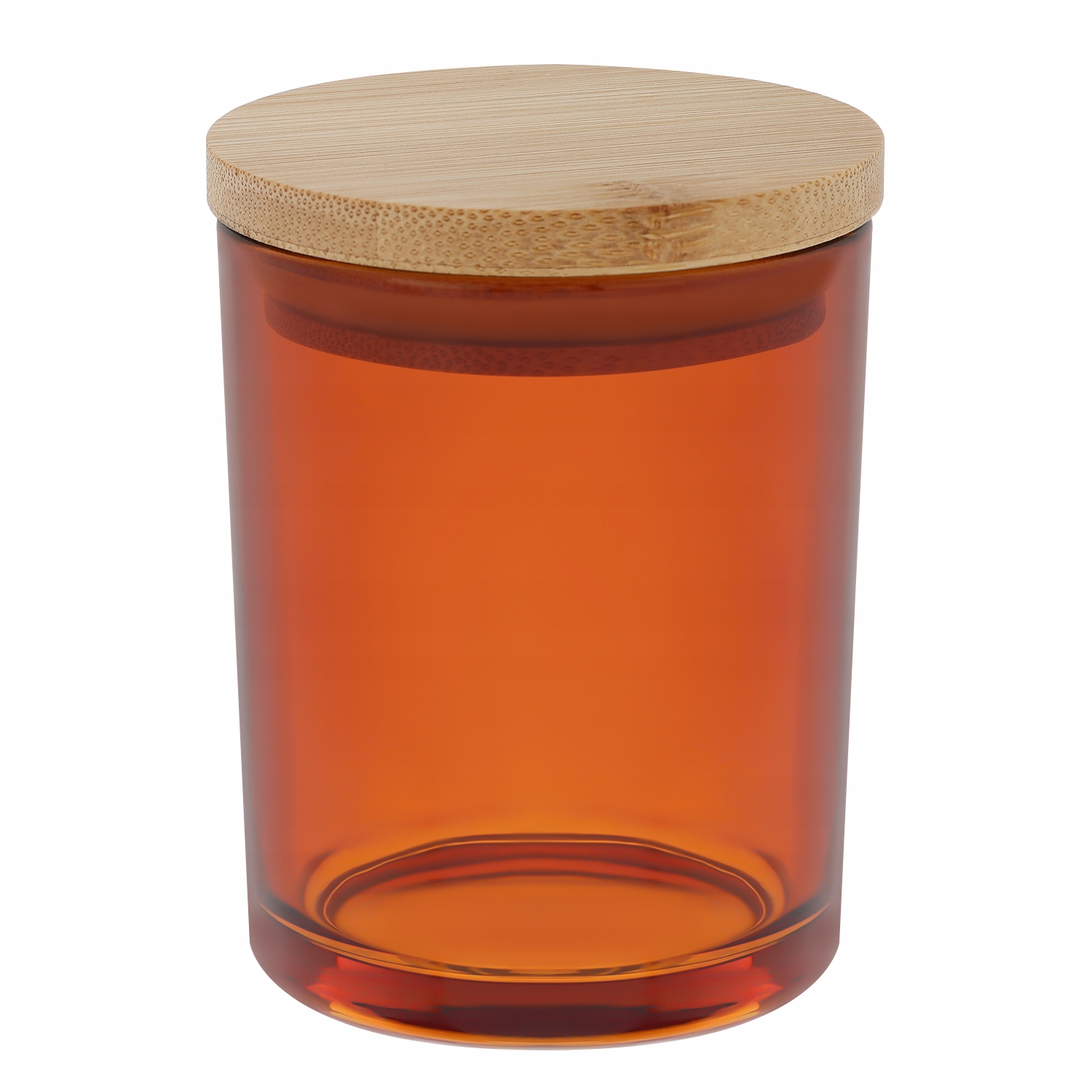 Sklenice na svíčky jantarová 200 ml s bambusovým víčkem 90 kusů