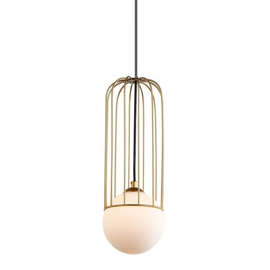 

Industrialna złota podłużna lampa wisząca Simon